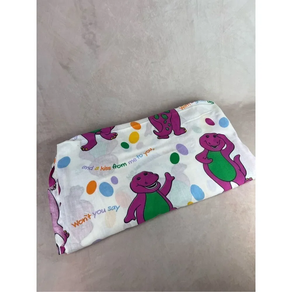 Vintage 1992 Barney Dinosaur Full Flat Sheet